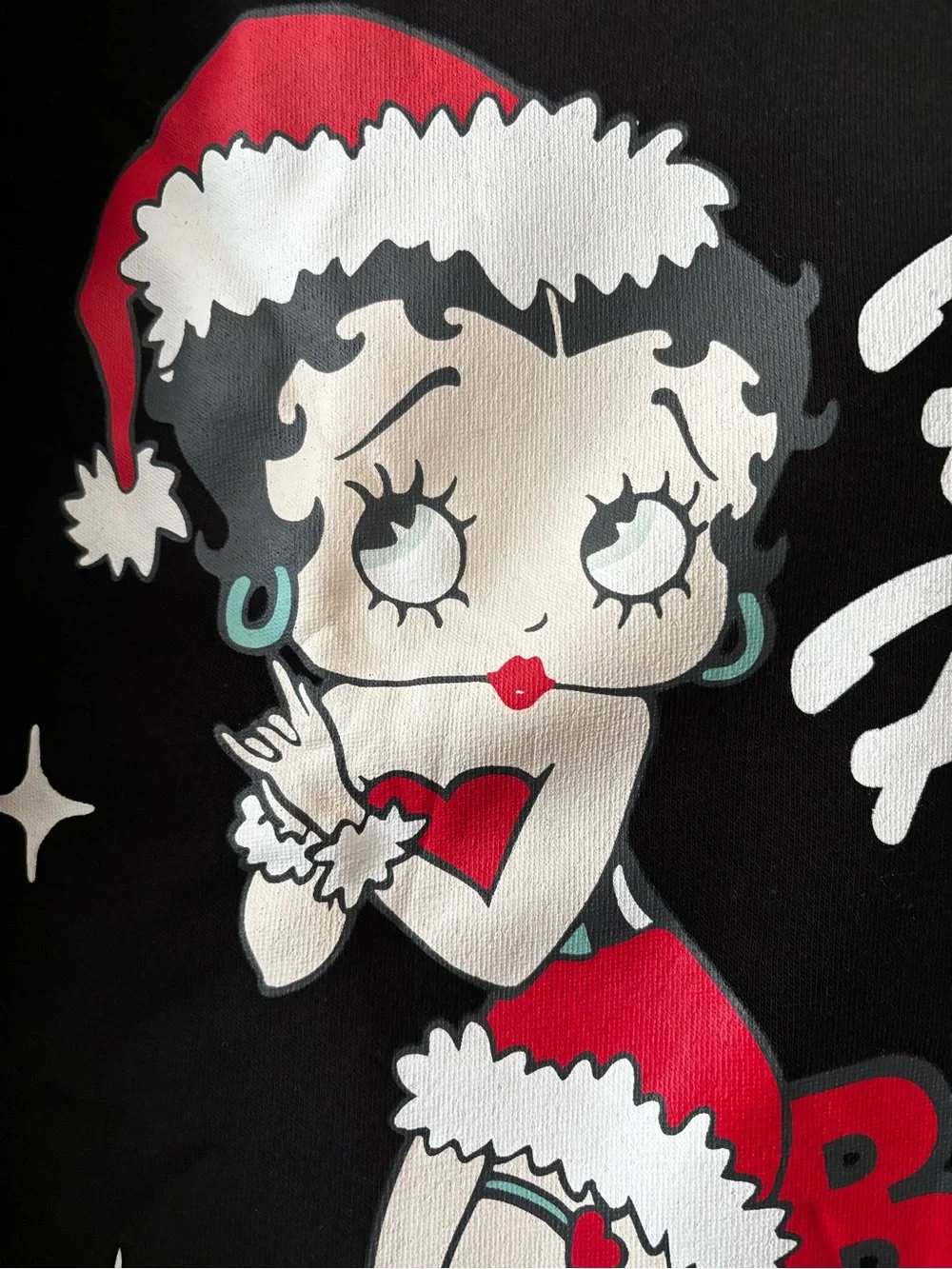 Betty Boop Black Holiday Sleep Sweatshirt Dress with Spa Headband size 3X